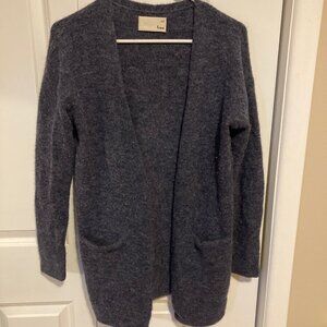 Aritzia Wilfred Free Aronson Sweater Cardigan Grey/Blue Wool/Alpaca, Size Small